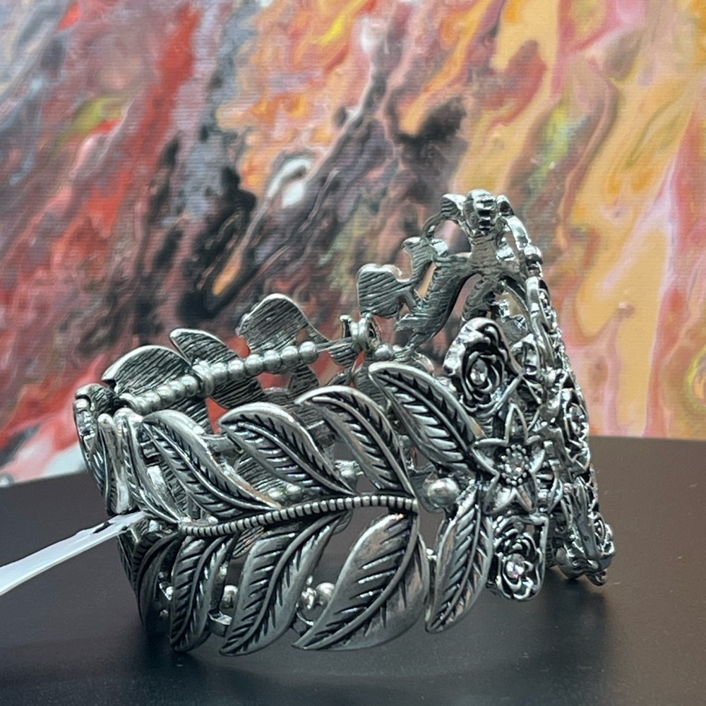 Thalia Sodi Vintage Silver Stretch Bangle - Picture 4 of 6